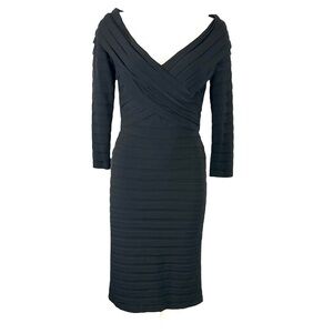 Tadashi collection black long sleeve bandage body con  evening dress Small